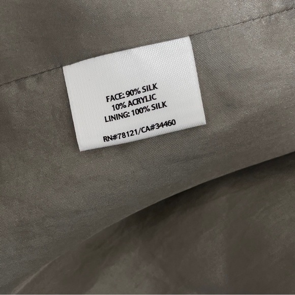 Eileen Fisher Petite Silk Metallic Textured Open Front Jacket PPS Champagne S SP - Picture 2 of 4